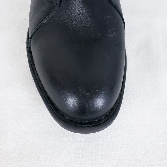 Born Ankle Boots Womens 8 Black Leather 4 Buckle Grunge Side Zip Goth Steampunk - Picture 10 of 12